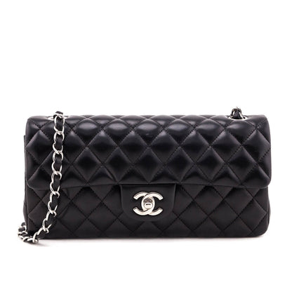 Chanel Black Quilted Lambskin E/W Flap Bag