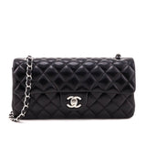 Chanel Black Quilted Lambskin E/W Flap Bag