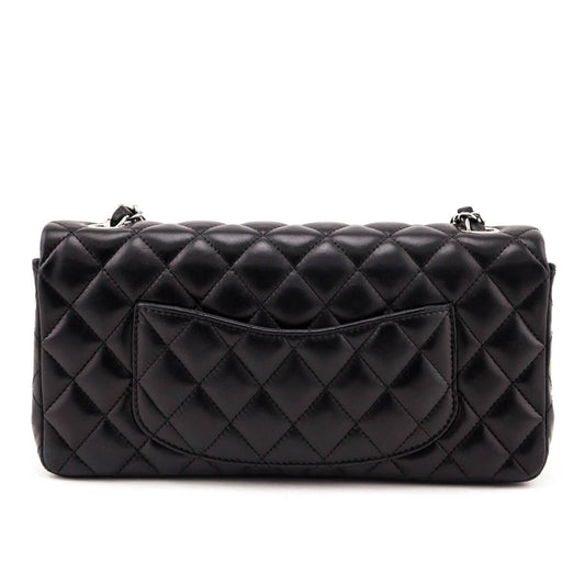 Chanel Black Quilted Lambskin E/W Flap Bag