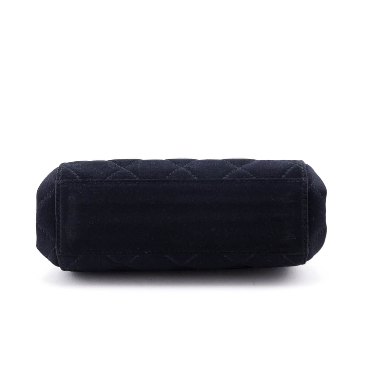 Chanel Black Satin   Quilted Frame Evening Bag
