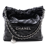 Chanel Black Shiny Calfskin Quilted Small Chanel 22 Bag