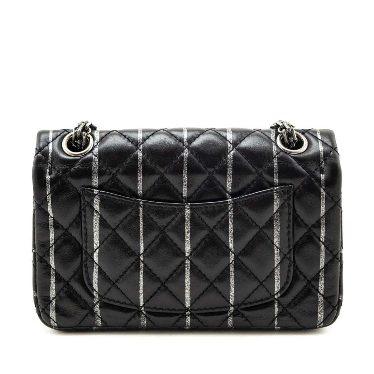 Chanel Black Striped Quilted Lambskin Mini Reissue Flap Bag