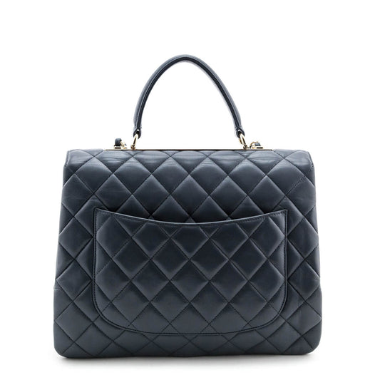 Chanel Blue Quilted Lambskin Large Trendy CC Top Handle GHW