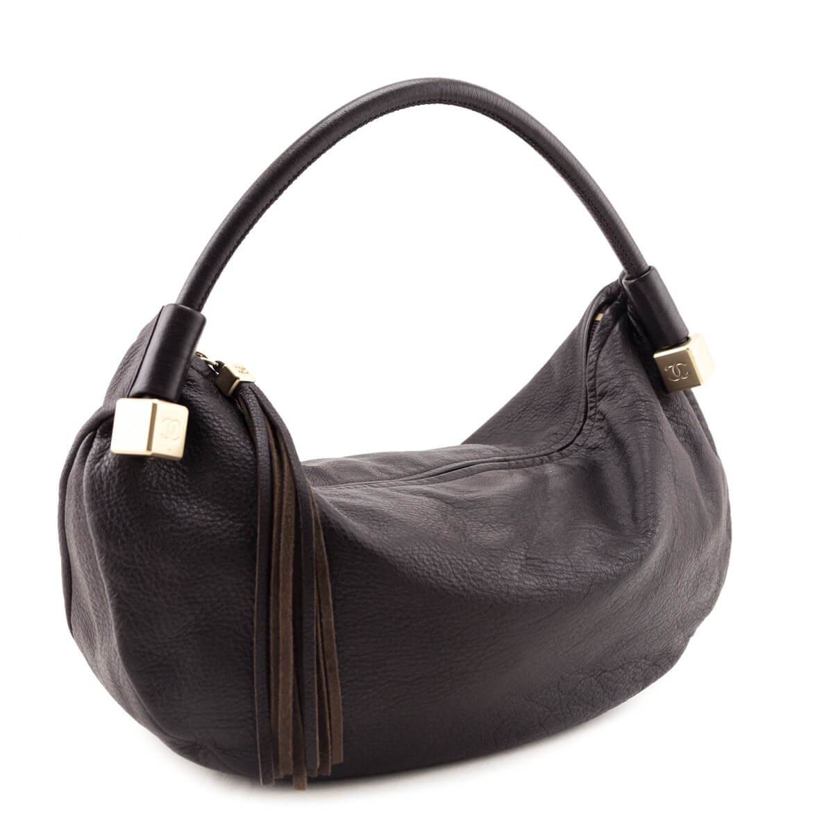 Chanel Brown Calfskin CC Dice Hobo Bag