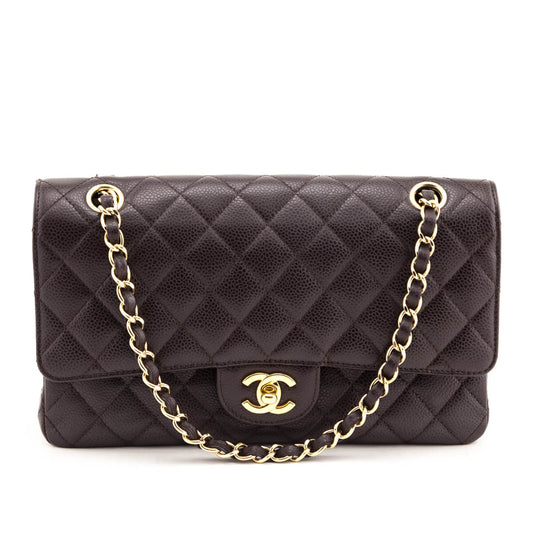 Chanel Brown Caviar Medium Double Flap Bag