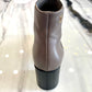 CHANEL BROWN LEATHER CHUNKY HEEL BOOTS
