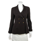 Chanel Brown Wool Crepe Jacket Size S