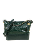 Chanel NWT Dark Green Distressed Quilted Medium Gabrielle Bag