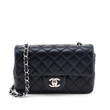 Chanel Black Lambskin Quilted Mini Rectangular Flap