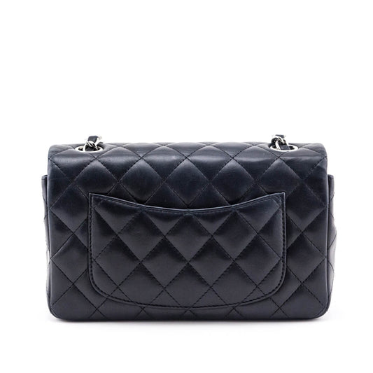 Chanel Black Lambskin Quilted Mini Rectangular Flap