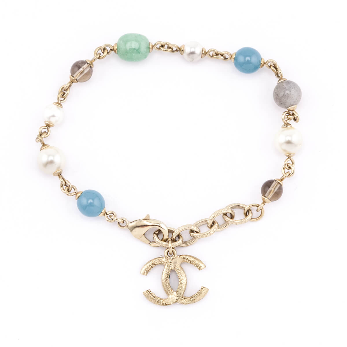 Chanel Faux Pearl & Bead CC Bracelet