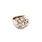 Chanel Gold-Tone, Faux Pearl & CC Cocktail Ring Size US 7.25