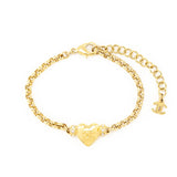 Chanel Gold Strass Heart Charm Link Bracelet