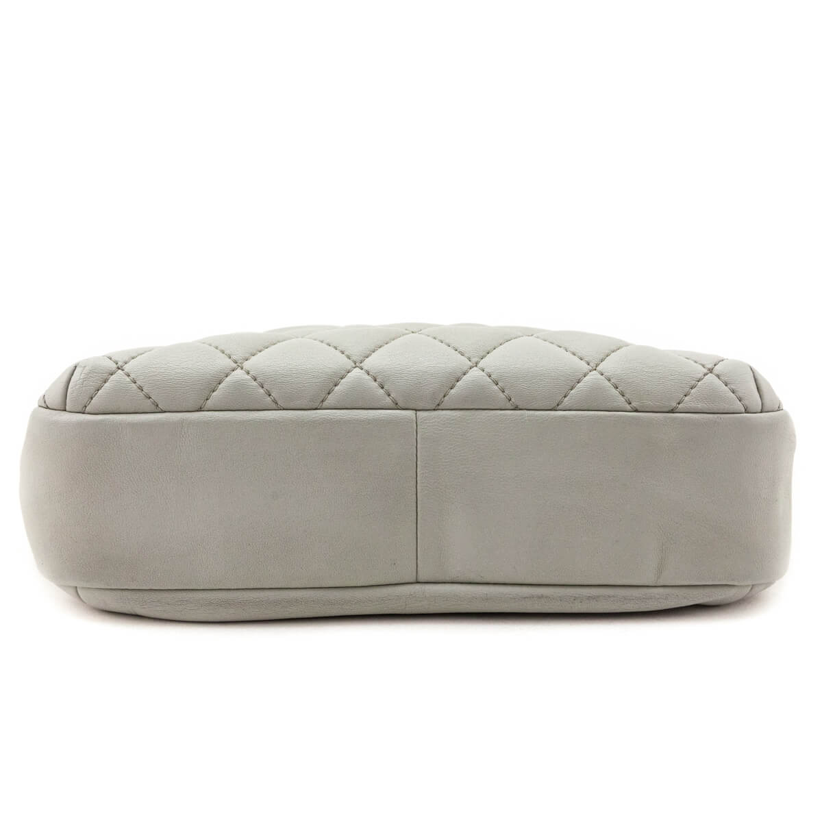 Chanel Light Gray Lambskin Quilted Small Single Flap Shoulder Bag
