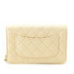 Chanel Light Yellow Lambskin Quilted Wallet On Chain