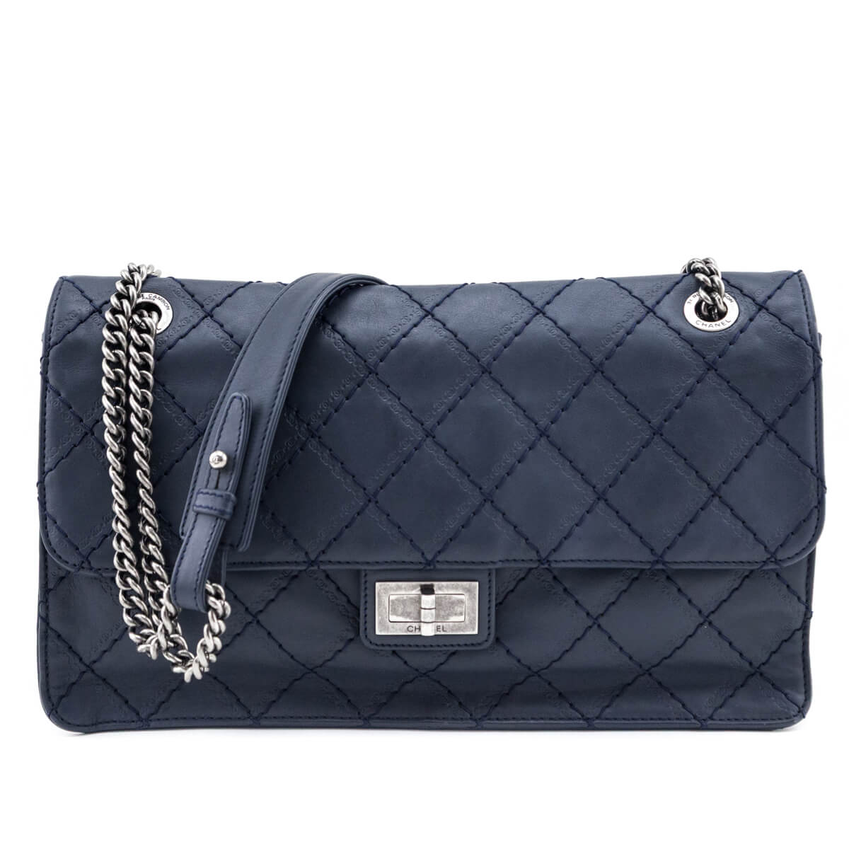 Chanel Navy Calfskin CC Crave Reissue Jumbo Flap Bag