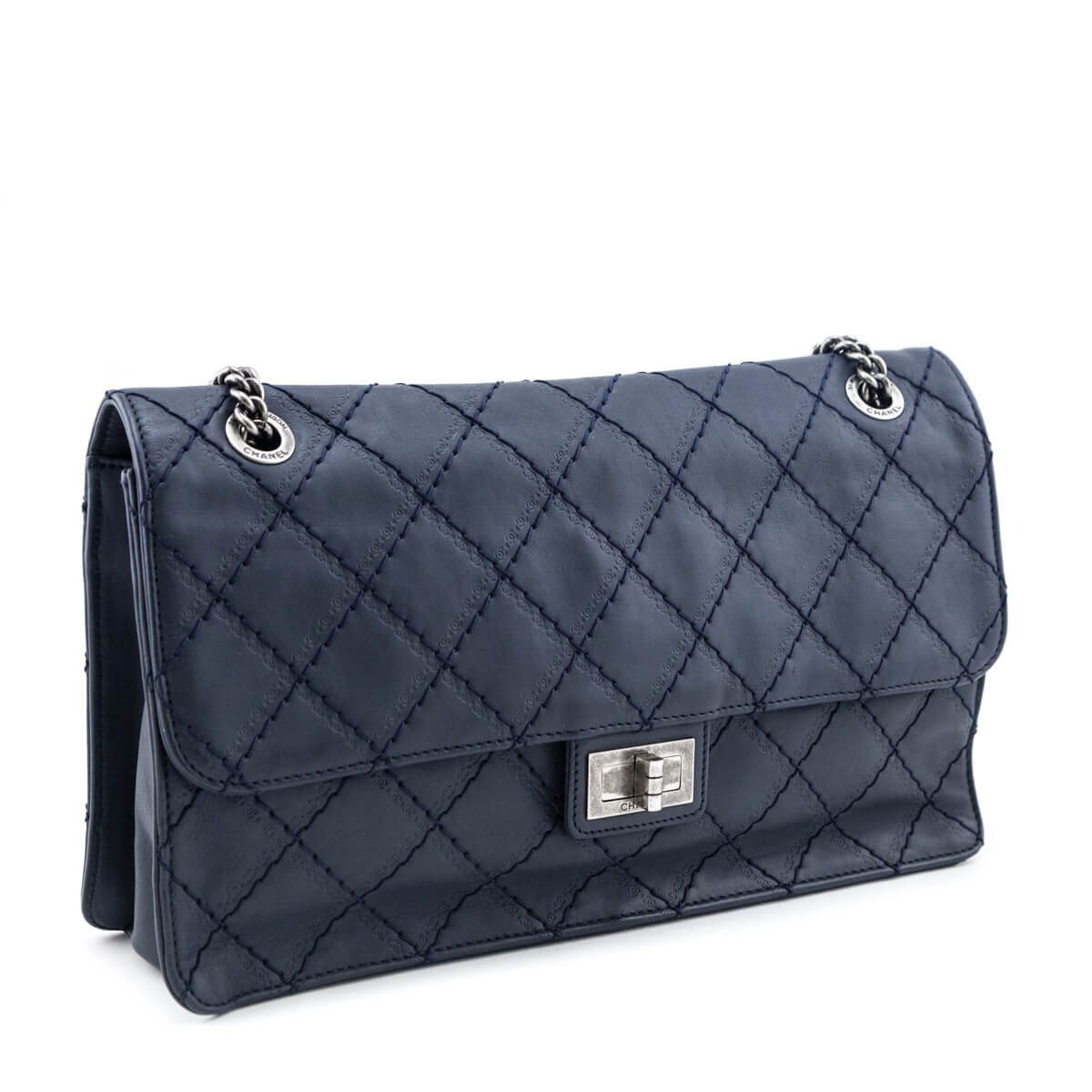 Chanel Navy Calfskin CC Crave Reissue Jumbo Flap Bag
