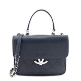 Chanel Navy Caviar Quilted CC Box Flap