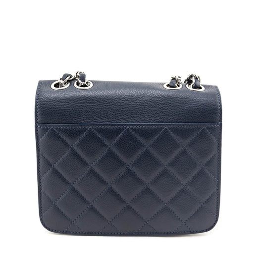 Chanel Navy Caviar Quilted CC Box Flap