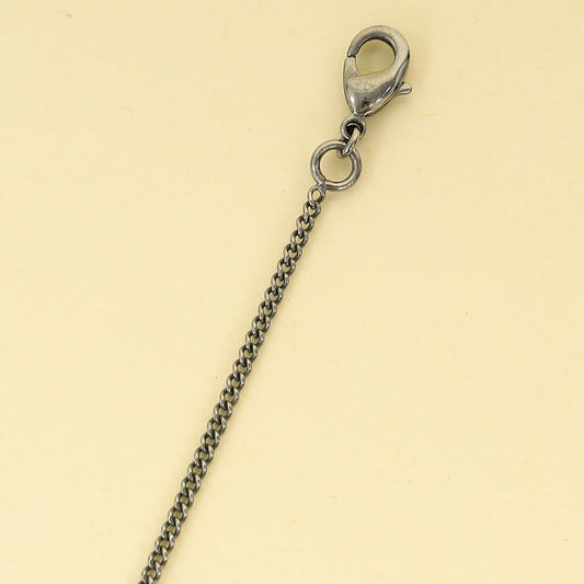 Chanel Black CC Enamel Pearl Drop Chain Necklace