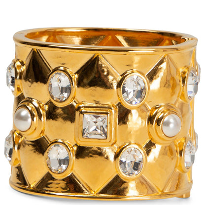 CHANEL RHINESTONE CUFF BRACELET