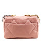 Chanel Pink Shiny Goatskin Quilted Medium Chanel 19 Flap Bag