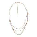 Chanel Purple Bead & Gold CC Multi-Strand Necklace