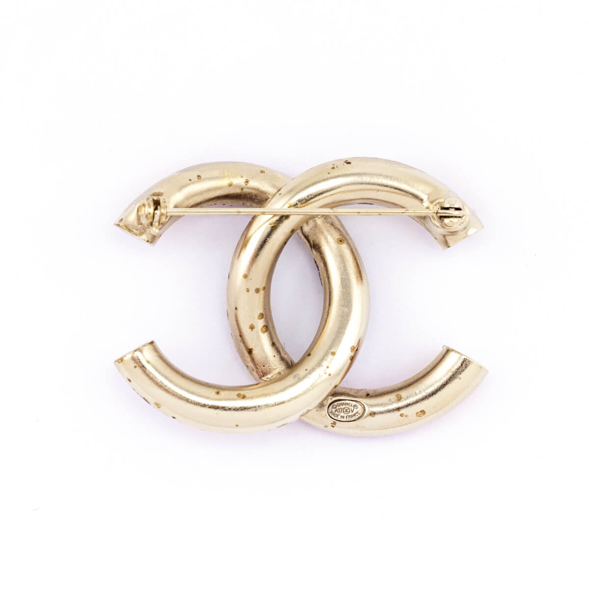 Chanel Red & Pink Strass CC Brooch