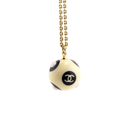 Chanel Resin CC Bead Pendant Necklace