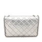 Chanel Silver Lambskin Quilted Large Chain All Over Flap Bag