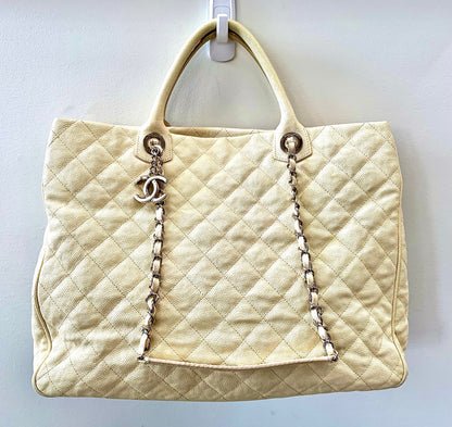 CHANEL QUILTED CAVIAR SHOPPING TOTE