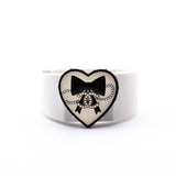 Chanel White & Black Valentine Heart Resin Cuff