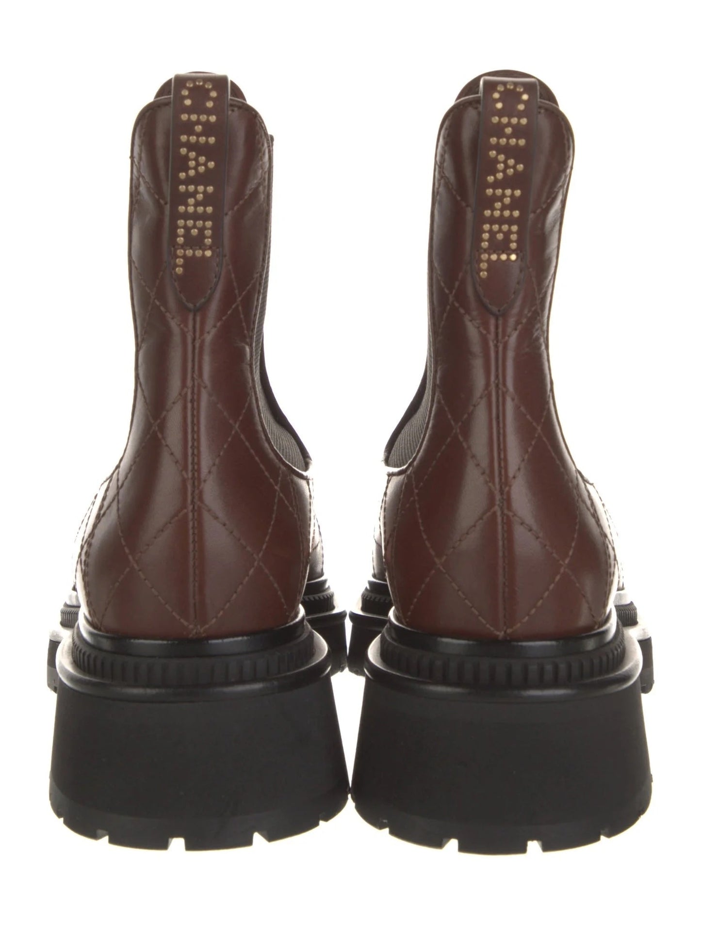 CHANEL QUILTED CALFSKIN LEATHER CHELSEA BOOTS