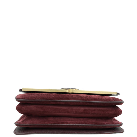Chanel Burgundy CC Stitched Lady Coco Flap Bag