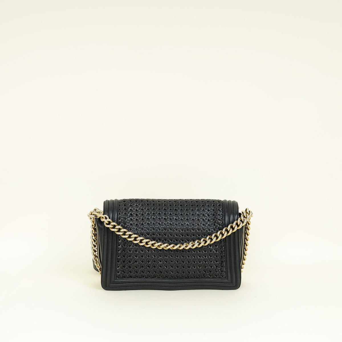 Chanel Black Braided Le Boy Reverso Flap Large Bag