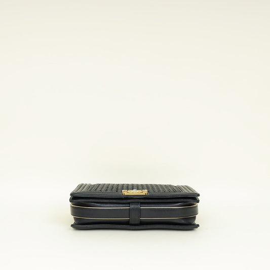 Chanel Black Braided Le Boy Reverso Flap Large Bag