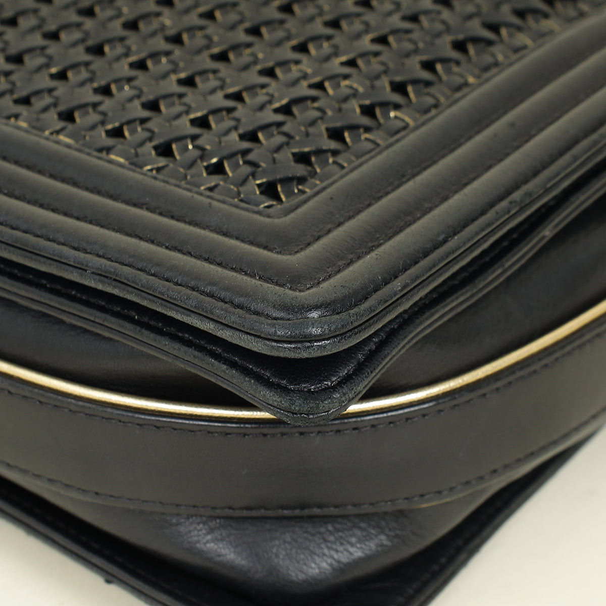 Chanel Black Braided Le Boy Reverso Flap Large Bag
