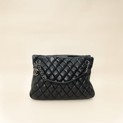 Chanel Black CC Charm Quilted Tote Bag