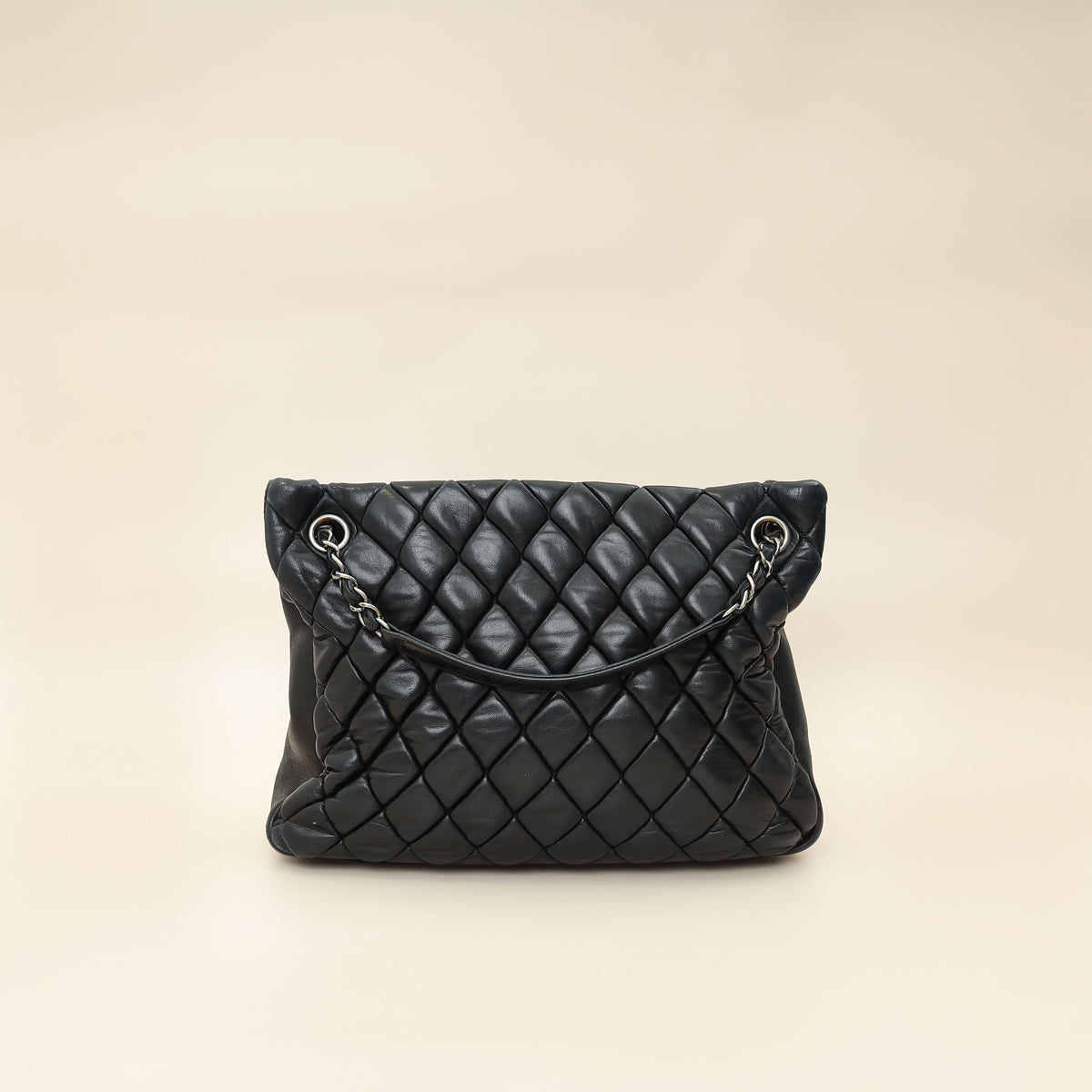 Chanel Black CC Charm Quilted Tote Bag