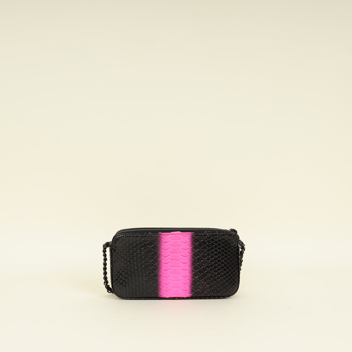 Chanel Bicolor Python Double Zip Wallet on Chain