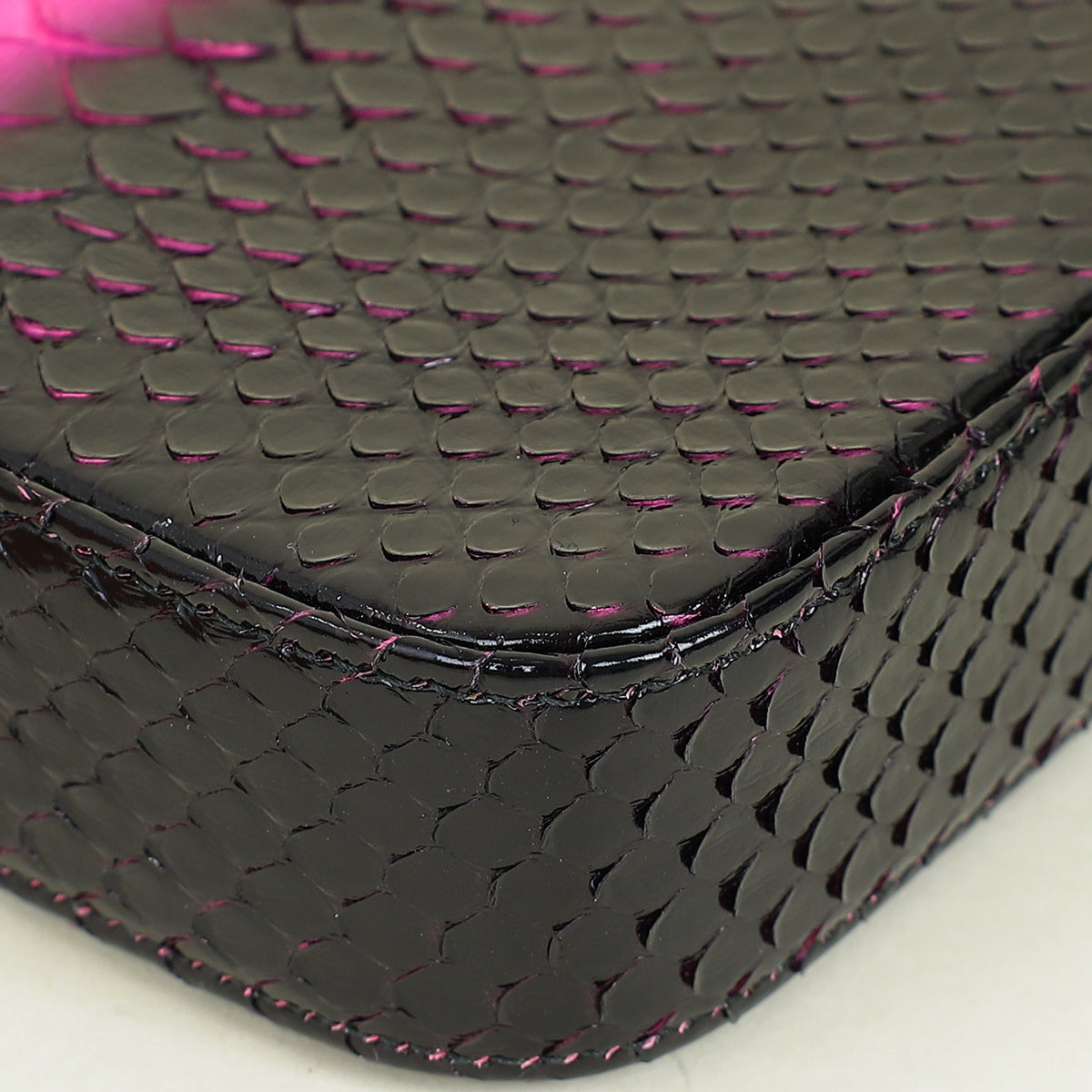 Chanel Bicolor Python Double Zip Wallet on Chain