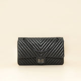 Chanel Black 2.55 Reissue Chevron Double Flap 227 Bag