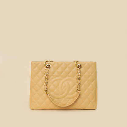 Chanel Beige Grand Shopping Tote "GST" Medium Bag