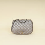 Chanel Metallic Grey CC Casual Pocket Messenger Flap Bag