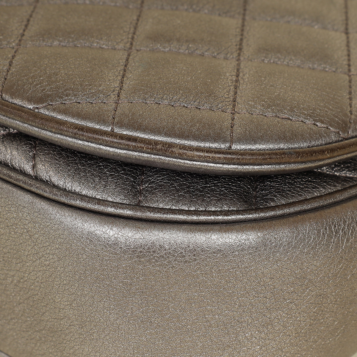 Chanel Metallic Grey CC Casual Pocket Messenger Flap Bag