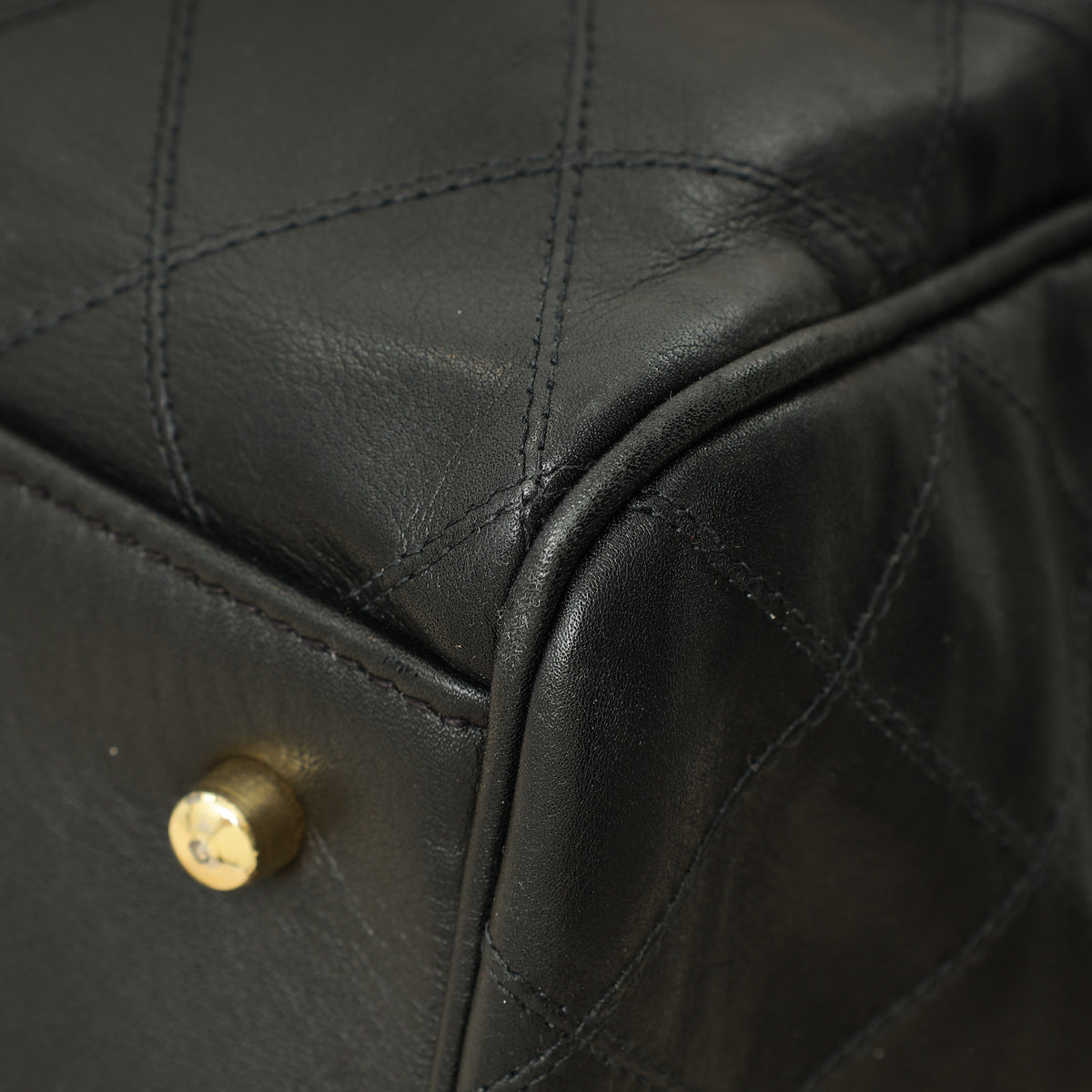 Chanel Black   Stitched Duffle Bag