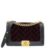 Chanel Bicolor Le Boy Medium Velvet Flap Bag
