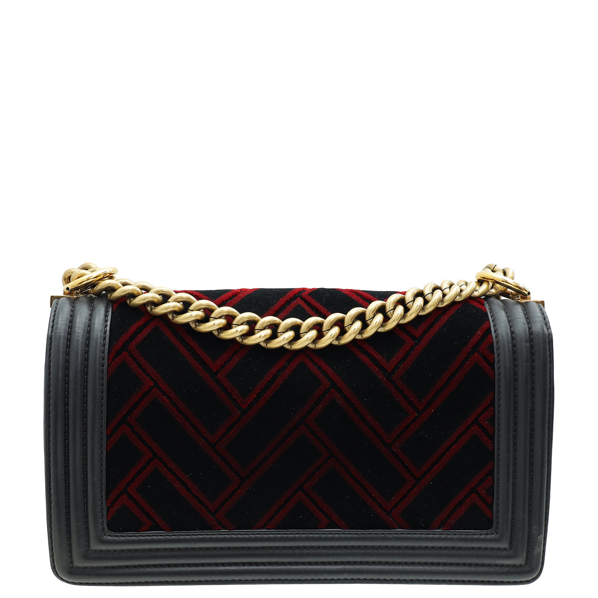 Chanel Bicolor Le Boy Medium Velvet Flap Bag