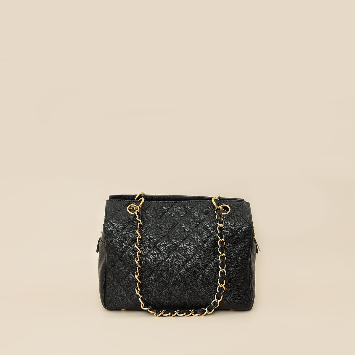 Chanel Black Zip Petite Shopping Tote (PST) Bag