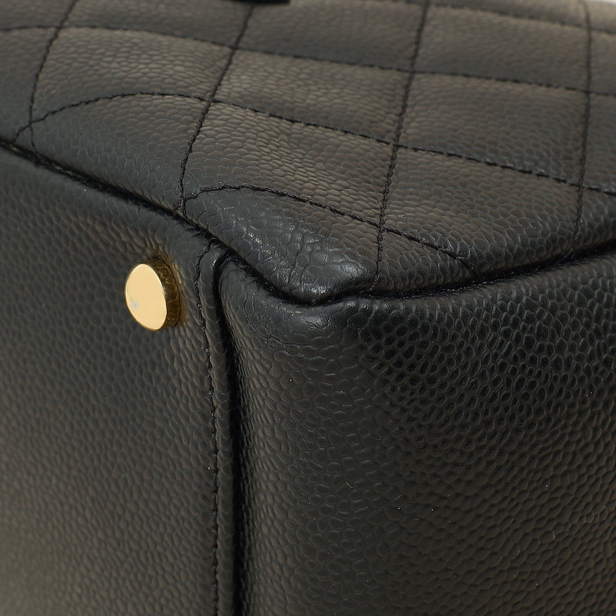 Chanel Black Zip Petite Shopping Tote (PST) Bag